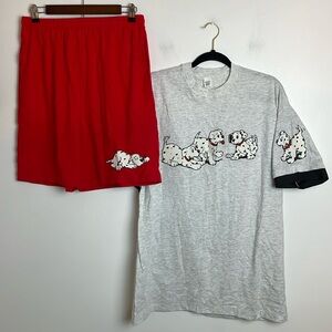Women’s T-shirt & Shorts Set Dalmatian’s Size XL